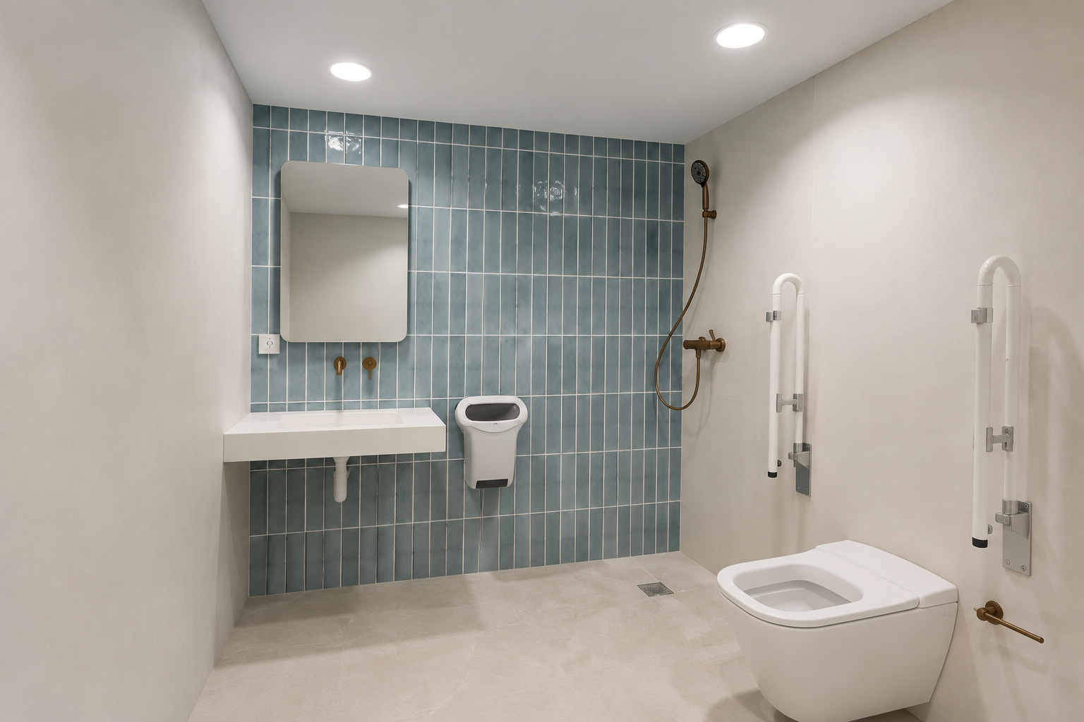 Baño adaptado del local comercial reformado en Massanassa (Valencia)